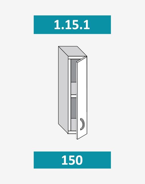 1.15.1 Шкаф настенный (h=720) на 150мм с 1-ой дверцей