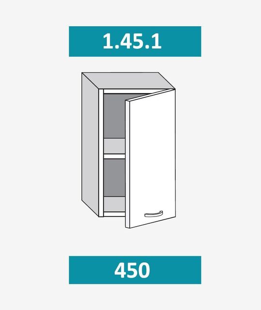1.45.1 Шкаф настенный (h=720) на 450мм с 1-ой дверцей