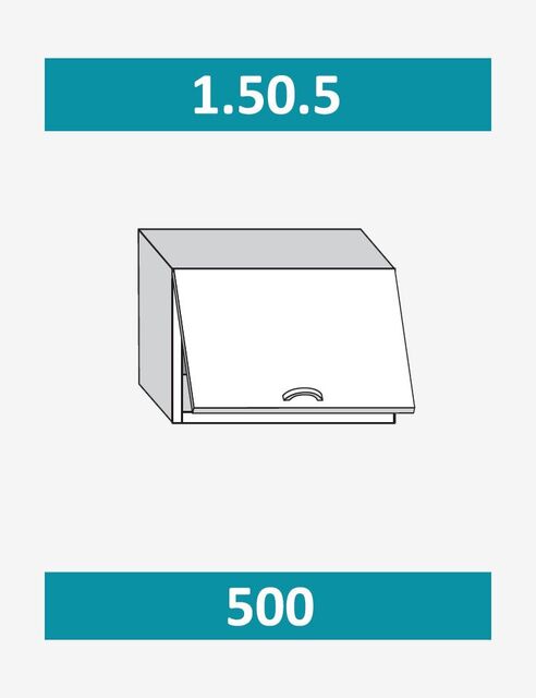 1.50.5 Шкаф настенный (h=360) на 500мм с 1-ой гориз. дверцей