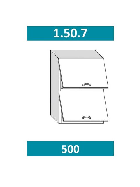 1.50.7 Шкаф настенный (h=720) на 500 с 2-мя гор. дв. МДФ