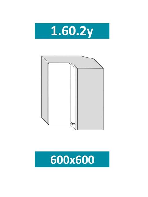 1.60.2у Шкаф настенный (h=720) угловой , прямой угол МДФ