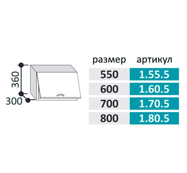1.70.5 Шкаф настенный на 700мм (h=360) с 1-ой гориз. дверцей