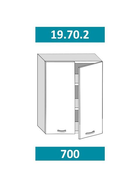 19.70.2 Шкаф настенный (h=913) на 700мм с 2-мя дверцами
