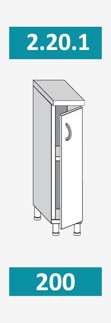 2.20.1 Шкаф-стол на 200мм с 1-ой дверцей