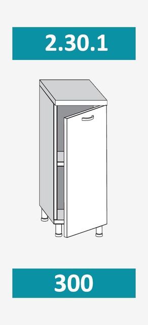 2.30.1 Шкаф-стол на 300мм с 1-ой дверцей