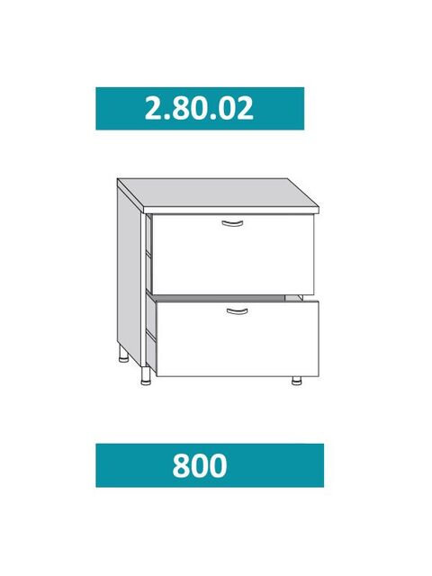 2.80.02 Шкаф-стол на 800мм с 2-мя ящиками