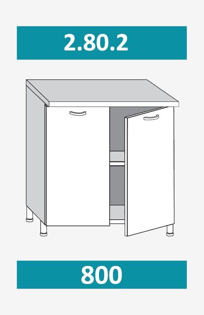 2.80.2 Шкаф-стол на 800мм с 2-мя дверцами