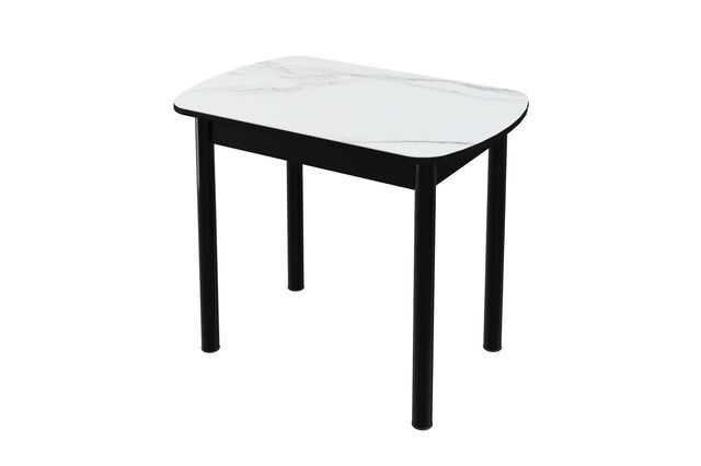 Стол Бостон, ф/п Мрамор итальянский, 900*600 мм, венге/брифинг черный