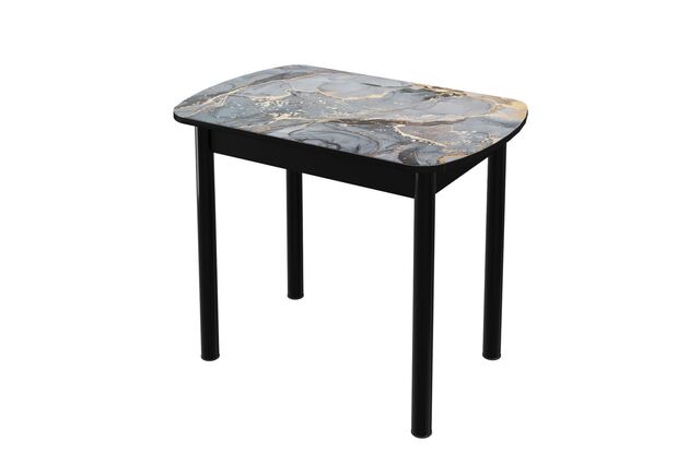 Стол Бостон, ф/п Версаль, 900*600 мм, венге/брифинг черный