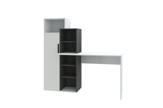 Стол компьютерный Комбо, белый-черный ясень/белый