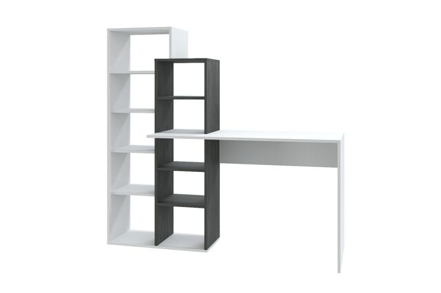 Стол компьютерный Квадро, белый/черный ясень