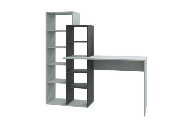 Стол компьютерный Квадро, серый/черный ясень