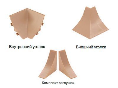 Заглушки к плинтусу korner №100ш дуб бунратти