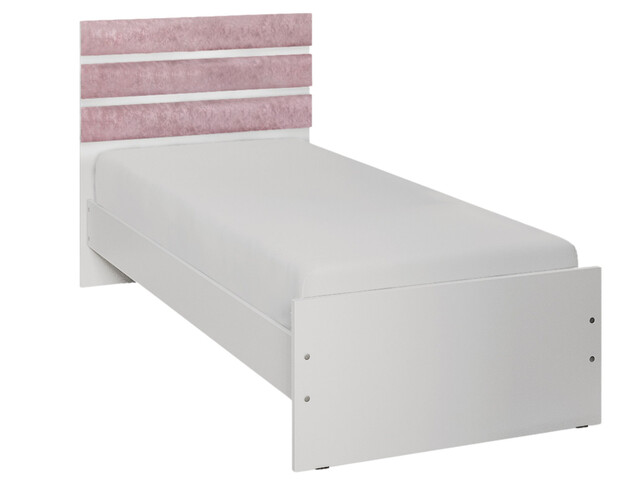 Кровать одинарная №13 Альфа Белый/Велюр 015