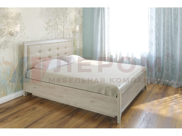Кровать с мягким изголовьем КР-1033 1600х2000 Гикори Джексон светлый