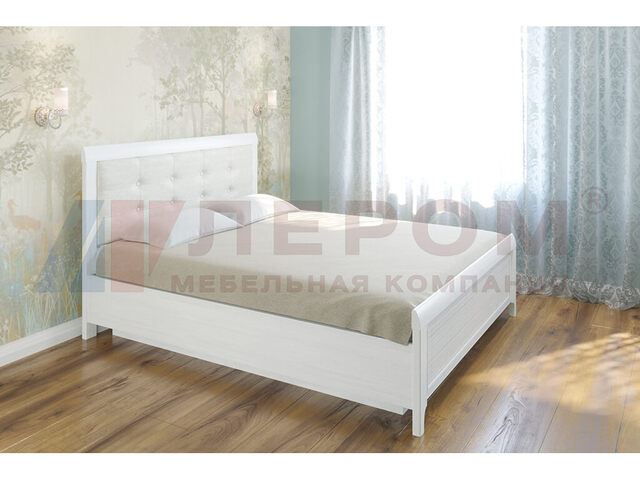 Кровать с мягким изголовьем КР-1034 1800х2000 Снежный Ясень